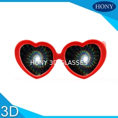 De kleurrijke Glazen van het Kader 3D Vuurwerk, Plastic Rode Diffractieglazen