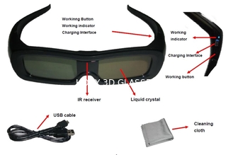 De zwarte 3D Glazen van het Kader Universele Actieve Blind voor TV van Zuid-Korea